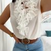 Caperucita Rosa (Rosa Navarro) Blusa Blanca Volantes Escote Clavel (V36)