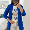 Caperucita Rosa (Rosa Navarro) Americana Forrada Azul Klein Manga Fruncida Lifestyle