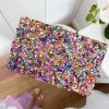 Caperucita Rosa (Rosa Navarro) Clutch Mini Piedras Plateado Tonos Turquesa Y Buganvilla Elisabeth