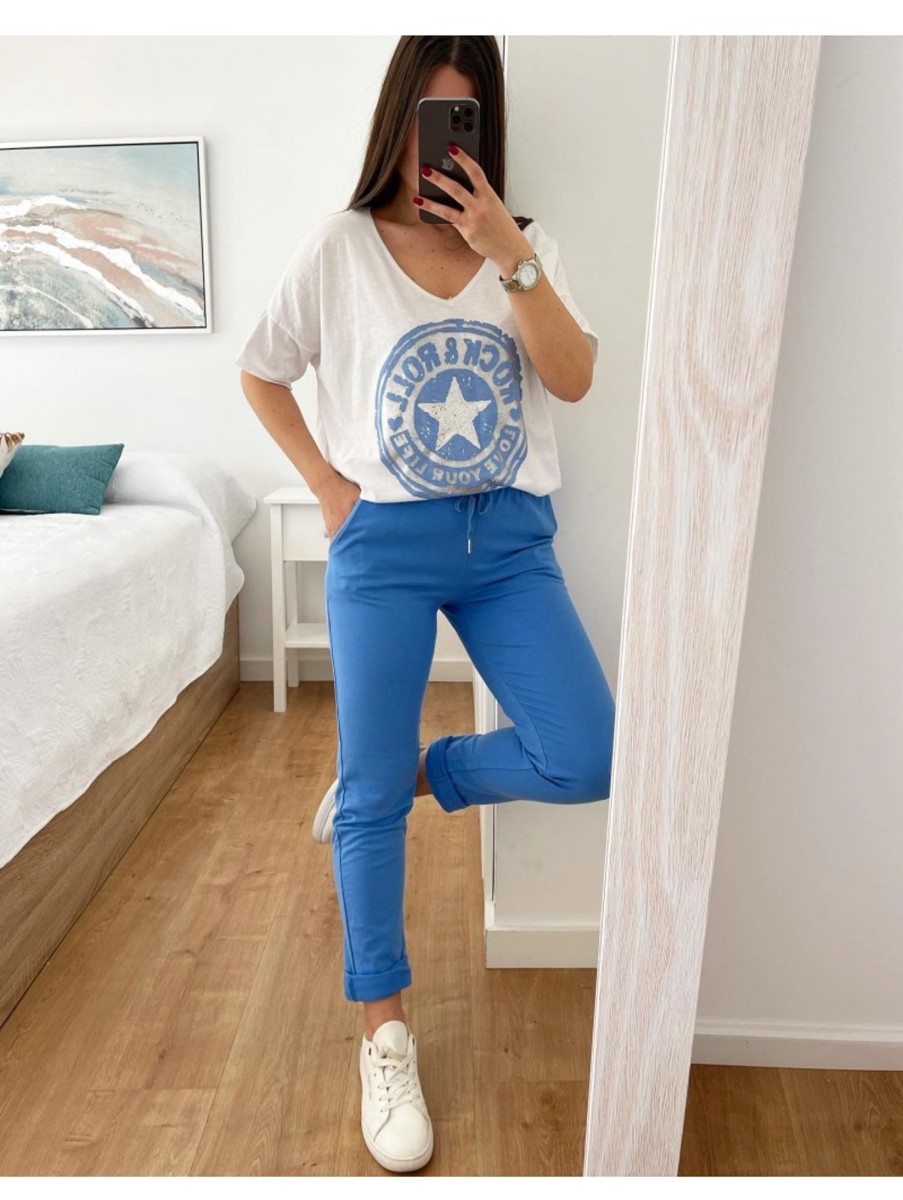 Caperucita Rosa (Rosa Navarro) Pantalon Chandal Azul Daphne Comfy Algodon (V04)
